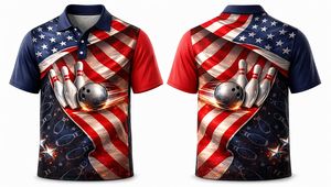 Premium Custom Unisex Stand Collar Sublimation <b>Polyester</b> Breathable Eco-Friendly Quick Dry USA Flag Design E-Sports Gaming <b>Shirt</b> - Product Image 2