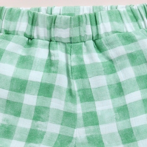 Organic Muslin Jabla Set Premium Quality Sage Checks Print Conjuntos de ropa de bebé - Product Image 6