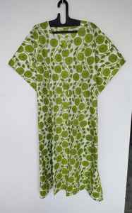 Handmade Floral Print Cotton Kaftan Maxi Dress Lightweight Beach <b>Cover</b> Up - Product Image 2