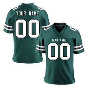 Maillots de football américain personnalisés 100 % polyester respirant antibactérien à manches courtes, grandes tailles, logo avant pour équipes - Product Image 1