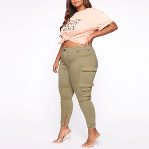 Best Manufacturer Breathable Low Price Women Cargo Pants for Sale Top Quality Loose Fashion Ladies High Waist Cargo <b>Trouser</b> - Product Image 3