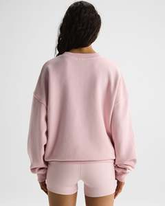 Sudadera Corta Oversize Beige para Mujer, Sudadera de Algodón con Forro Polar, Hombros Caídos, Cuello Redondo, Sudadera de Alta Calidad - Product Image 2
