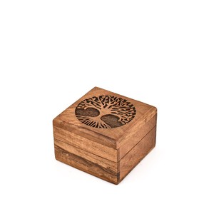 Boîte à perles de prière en bois de Sheesham en gros |   Rangement spirituel artisanal - Product Image 4