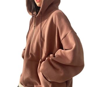 Sudadera de invierno de gran tamaño para mujer con capucha de manga larga suéter suelto sólido ropa de calle informal para Otoño e Invierno - Product Image 1