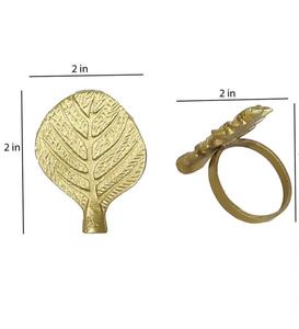 Anillos para Servilletas con Forma de Hoja Dorada, Decoración Moderna para Mesa de Latón, 4.5 cm, Accesorios Duraderos para Bodas y Fiestas - Product Image 2