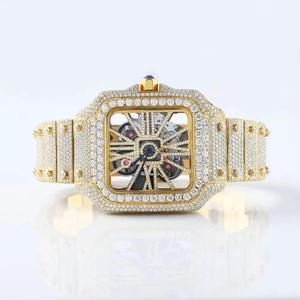 Montre en diamant Moissanite de haute qualité plaquée or pour les voyages, l'usage quotidien et les occasions de mode, disponible à un prix abordable - Product Image 4