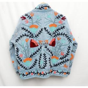 Lote al por mayor de chaquetas bordadas Suzani de algodón TNT, chaqueta étnica tradicional india PARA mujeres y niñas - Product Image 5
