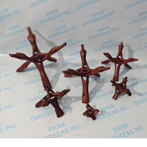 Support trépied en bois rouge brunâtre multi-tailles pour sphères de cristal, coquilles d'ormeau, œufs d'autruche, coquillages marins, pliable et emboîtable - Product Image 3