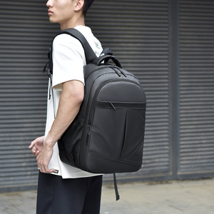 Minimalist PU <b>Laptop</b> <b>Backpack</b> Large Capacity Water Resistant Unisex Softback with Zipper Closure and Shoulder Straps - Product Image 3