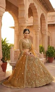 Lehenga Choli de créateur pour mariage avec broderie de sequins, Cancan et Patta en toile, fausse fourrure extensible, tenue de soirée - Product Image 2