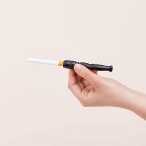 Pipe à tabac en bois naturel faite à la main, pipe à cigare droite avec filtre - Product Image 3