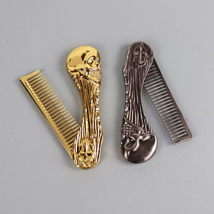 Peigne professionnel en acier inoxydable, 1 pièce, peigne à barbe portable en métal pour hommes, outil de coiffage de la barbe, outil de coiffage de poche - Product Image 3