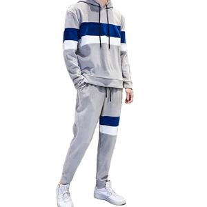 Survêtement de sport pour homme en velours bleu, personnalisable avec logo, marque privée, à la mode, avec fermeture éclair - Product Image 1