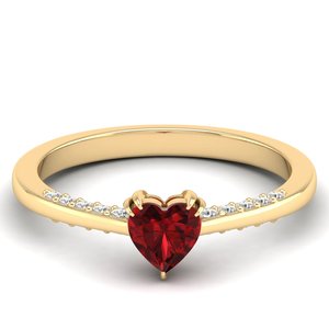 Bague de fiançailles et de mariage REYES, prix de gros, certifiée IGI, or jaune massif 14K 18K 22K, pierre précieuse rubis, bijoux fins pour femmes - Product Image 1
