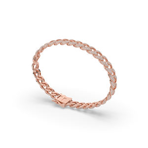 Elegant 5.00Ct Lab Grown Diamond Bracelet Unique Cuban Link Round Brilliant Cut 14KT 10KT <b>Gold</b> Jewelry Luxury Wristwear - Product Image 6