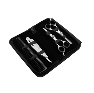 Kit de peluquería con espejo pulido, tijeras de entresacar, tijeras de acero inoxidable, kit de afeitado con peine en oferta - Product Image 5