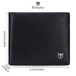 กระเป๋าสตางค์หนังแท้ BULLCAPTAIN สำหรับผู้ชาย หรูหรา ป้องกัน RFID แบบพับสั้น กระเป๋าใส่บัตรแฟชั่น ใส่เงิน พร้อมกล่องของขวัญสำหรับผู้ชาย - Product Image 5