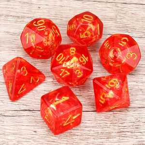 Red Transparent Resin Angel Craft <b>Dice</b> <b>Set</b> 7 Piece Polyhedral RPG Gaming <b>Dice</b> with Gold Numbers for DND - Product Image 2