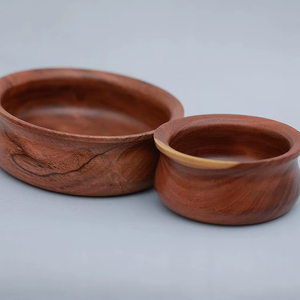 Ensemble de 2 bols à nourriture, petit et grand format, en bois d'acacia, réutilisables, lavables au lave-vaisselle, bols à fruits et salades, ensembles cadeaux - Product Image 1