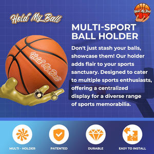 Soporte de Pared Dorado para Almacenamiento, Gancho para Baloncesto, Fútbol, Voleibol, Organizador para el Hogar - Product Image 5