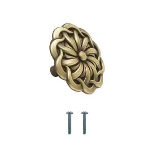 ลูกบิดตู้ทองเหลืองโบราณ ลูกบิดประตูตู้เสื้อผ้าวินเทจ มือจับลิ้นชักตู้ ฮาร์ดแวร์ลิ้นชักครัว - Product Image 3