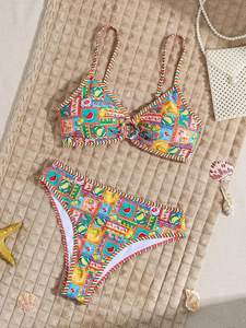Conjunto de Bikini de Secado Rápido de Alta Calidad para Mujer, Colores y Tallas Personalizadas, Logotipo Frontal, Traje de Baño de 2 Piezas, Estilo de Playa a la Moda - Product Image 5