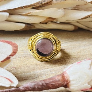 New Arrival Amethyst <b>Rings</b> Boho Brass <b>Rings</b> Women 18k <b>Gold</b> Plated Tribal <b>Cocktail</b> Jewelry Ethnic Statement <b>Ring</b> For Wholesale - Product Image 1
