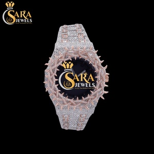 High On Demand Bust Down Hip Hop Iced Out Diamond <b>Watches</b> Automatic Mechanical VVS Moissanite <b>Watch</b> Available for Export Price - Product Image 2