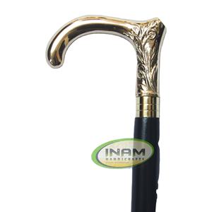 Bastones de madera shisham para caminar, mango de latón con incrustaciones de diseñador, estilo derby, para caminar - Product Image 1