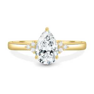 Magnifique bague en diamant taille poire de 1,01 carat pour femme, cultivé en laboratoire, avec or massif 14 carats, cadeau surprise pour les amoureux - Product Image 4