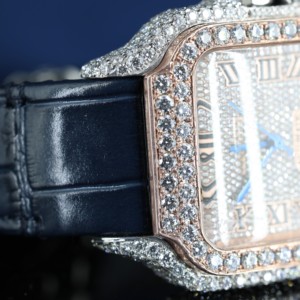 Reloj Mecánico de Acero Inoxidable con Moissanita, Esfera Romana, Estilo Hip Hop, Unisex, para Regalo - Product Image 5