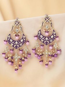 Women's Lightweight Alloy Gold Plated Drop Earrings Beads Artistic Crystal Rhinestone Imitation Pearl Oval Cut Design Ethnic - Product Image 4