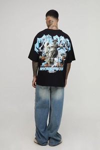 เสื้อยืดทรงบ็อกซี่ แขนสั้น พิมพ์ลาย สไตล์ลำลอง สตรีทแวร์ ผ้าฝ้าย ทรงหลวม โอเวอร์ไซส์ สำหรับผู้ชาย - Product Image 5