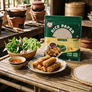 กระดาษข้าวเวียดนามสำหรับปอเปี๊ยะทอดผลิตจากโรงงานโดยตรง, fssc, ฮาลาล, ISO, HACCP, การค้าระดับโลก - Product Image 1