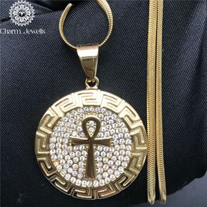 Charm_Jewells Collier Unisexe Hiphop en Argent 925 Plaqué Rhodium avec Pendentif Ankh Micro-Pavé Moissanite - Product Image 5