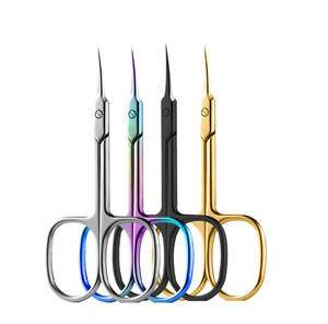 กรรไกรตัดหนังกำพร้า สแตนเลสสตีล ใบมีดโค้งละเอียด ที่ตัดหนังกำพร้า ตกแต่งคิ้ว ขนตา ผิวแห้ง อุปกรณ์ทำเล็บ - Product Image 1