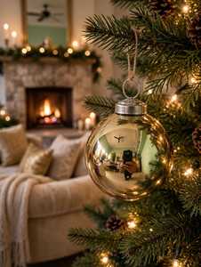 Boule de Noël en verre miroir de haute qualité, décoration suspendue pour arbre, faite à la main, écologique, personnalisable en couleur, pour les fêtes - Product Image 1