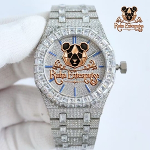 Moissanite <b>Set</b> <b>Watch</b> Full <b>Set</b> Moissanite Wristwatch Crystal Accent Quartz <b>Watch</b> Detailed Steel <b>Watch</b> Custom Moissani. - Product Image 3