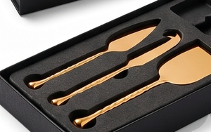 Gold <b>Cheese</b> <b>Knife</b> <b>Set</b> Stainless Steel 3-Piece Dishwasher Safe Durable Flatware For Kitchen Tableware Home And Dining Use - Product Image 4