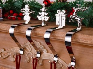 Custom Logo Metal Christmas <b>Stocking</b> <b>Holder</b> for Holiday Gift and Decoration feltsocks - Product Image 4