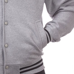 Chaqueta Varsity Gris para Hombre, Algodón y Poliéster, Forro Polar, Cierre de Botones, Cuello Camisero, Corte Regular, para Otoño - Product Image 6