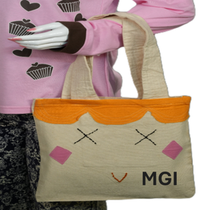 Bolso Tote Mini Moderno y Lindo para Mujer, 100% Algodón, Diseño de Moda, con Motivos Musicales, Correa Ajustable y Adornos Florales - Product Image 1