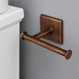 Porte-papier toilette mural en cuivre antique artisanal, distributeur de mouchoirs en métal martelé à la main pour la décoration intérieure - Product Image 1