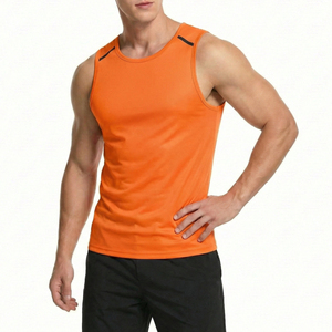 Wholesale Customized Own Logo Brand All Season Men's Tank <b>Top</b> Gym Workout Sports Spandex Polyester Stretchy Fitness Tank <b>Tops</b> - Product Image 3