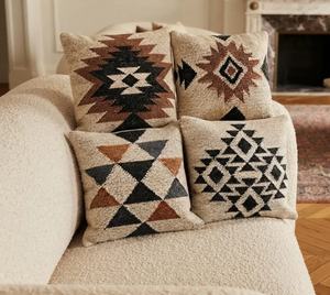 Funda de cojín azteca del suroeste, hecha a mano, de lana, yute y algodón, estilo kilim, boho, tribal, rústico, para decoración de sofá. - Product Image 5