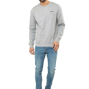 Vente en gros Col ras du cou uni Logo personnalisé Hommes Hoodies Collection Hiver Basics Coton mélangé Confortable et respirant - Product Image 1