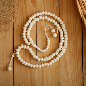 Misbaha Tasbih Islámica Ecológica, Grabado Personalizado con Nombre, Tallado a Mano en Hueso de Camello, Técnica de Pulido, Estilo Antiguo - Product Image 1