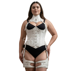 Customized Wholesale Fashion And <b>Gothic</b> Wear White Leather <b>Corset</b> - Product Image 1