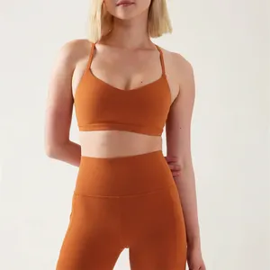 Fashion Sports <b>Bra</b> Contrast Straps <b>Open</b> Back High Support Quick Dry Breathable Sexy Padded Crop Top Square Neck Removable Pads - Product Image 3