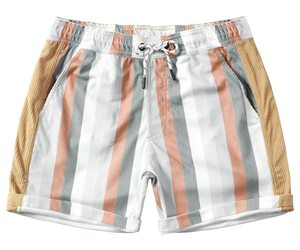 Shorts de plage pour hommes, imprimés, taille élastique, cordon de serrage, style tropical, décontracté, coloré, léger, pour l'été - Product Image 1